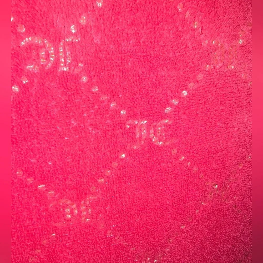 Juicy Couture Hot Pink w/ Gold All Over Print JC Logo Childs Girls Youth 6 6X S